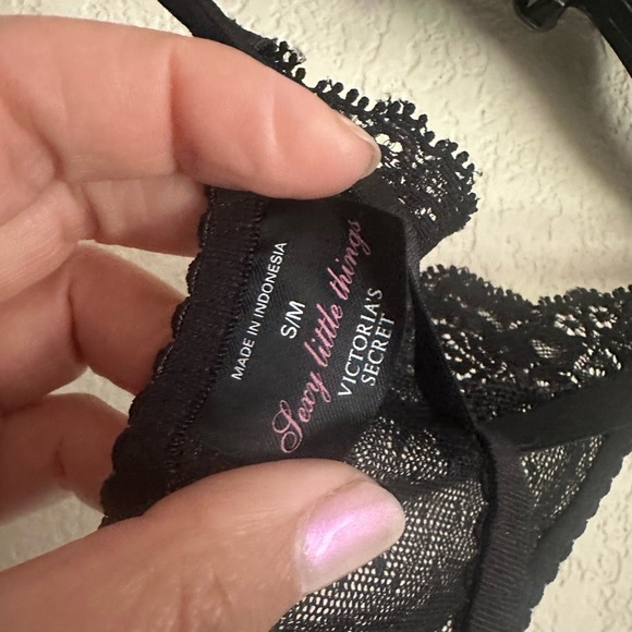 Victorias Secret Sexy Little Things Black Sheer Teddy Short Gown, beads 34B - Picture 5 of 7